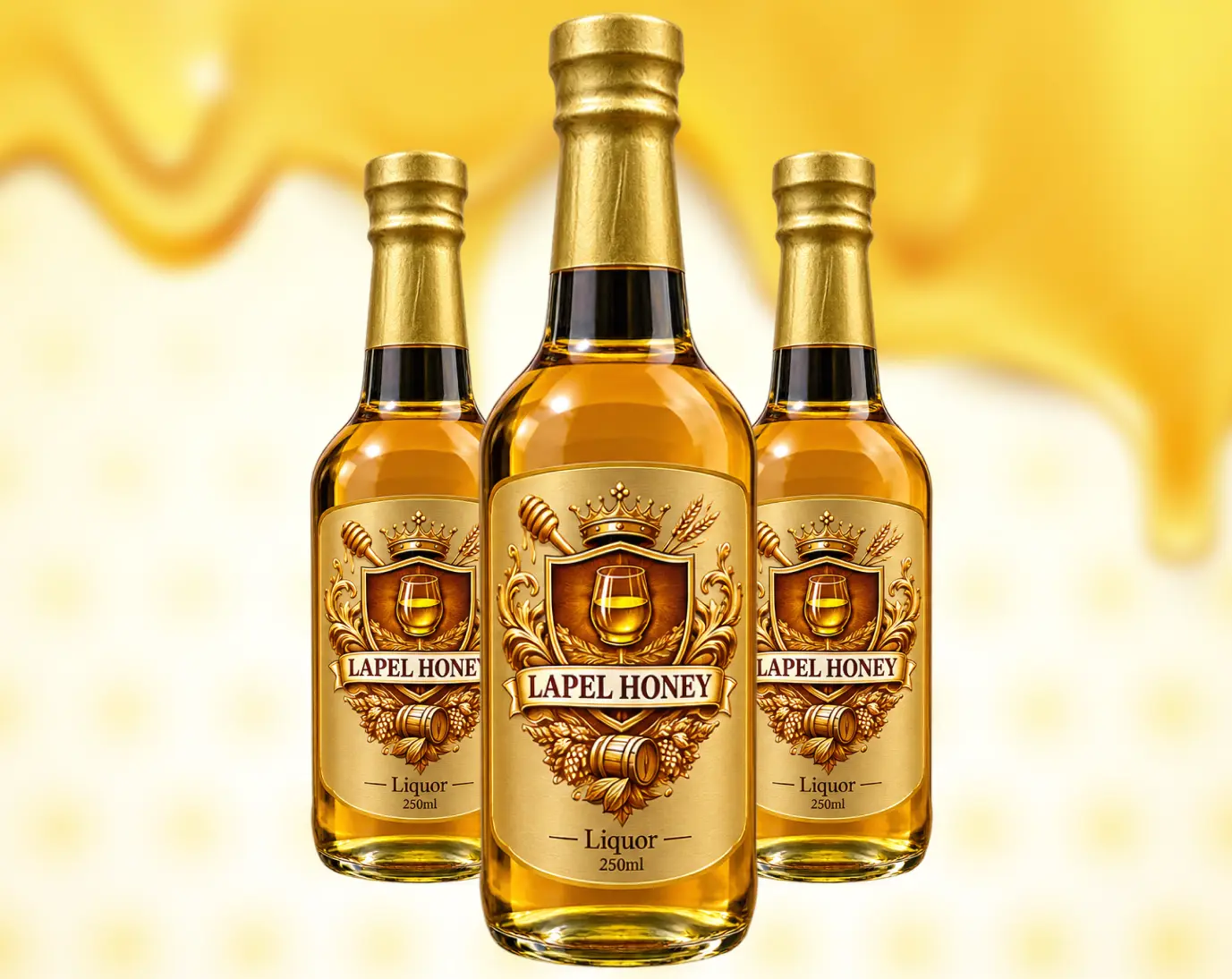 Lapel Honey Whiskey bottles, 250ml